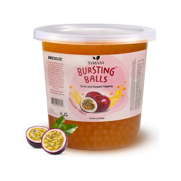 Syruvia BB- 5732 Popping Boba Passion Fruit Flavored, 7 LB Syruvia BB- 5732 Popping Boba Passion Fruit Flavored, 7 LB