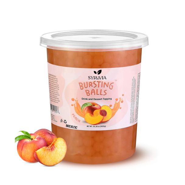 Syruvia Popping Boba Peach Flavored, 2 LB