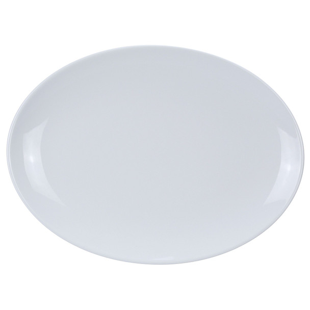 Yanco CO-214 Platter, 14" x 10", Oval, Melamine, White (12/Case)