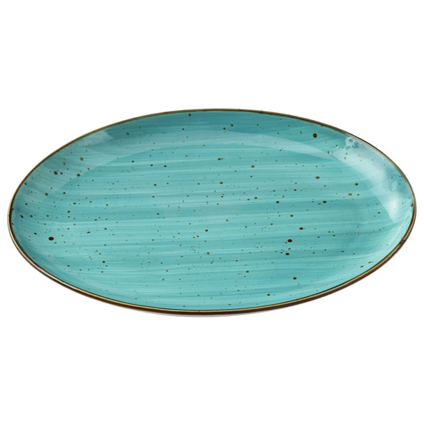 YANCO LY-2110TQ Lyon Platter, 10"x7", Oval, Coupe, Turquoise (24/Case)
