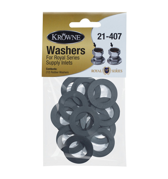 Krowne 21-407 Washers, for Royal Series supply inlets, (12 pieces)