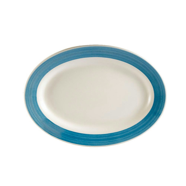 CAC R-12-BLU Rainbow Platter, 10-3/8"x7-1/8", Blue (24/Case)