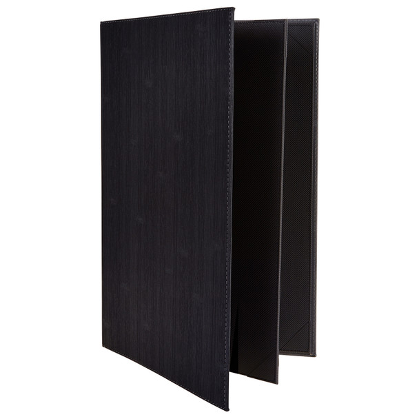 Winco LMF-814BK Menu Cover, four views, 8-1/2" x 14", Black