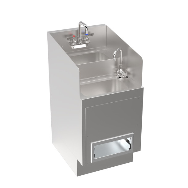 Krowne KR24-HX18 Underbar Hybrid Hand/Dump Sink, 18"W x 24"D