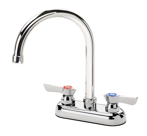 Krowne 11-401L 4" Deck Mount Faucet with 6" Wide Gooseneck Spout