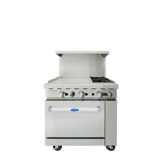 Atosa AGR-2B24GL-NG 36" Natural Gas Range, 2-Burners, 24" Griddle