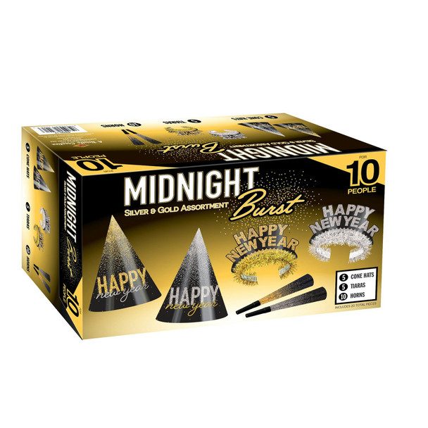 Beistle Silver & Gold Midnight Burst Asst for 10