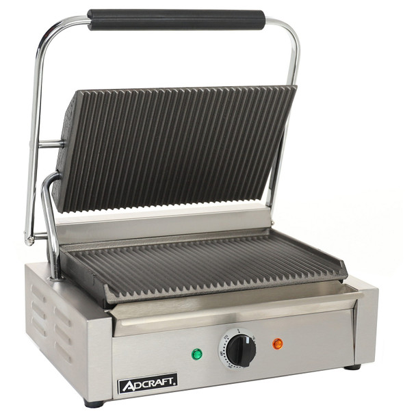 ADCRAFT SG-811E Panini Grill, single, 13-1/4" x 9-1/4" Grooved Plate