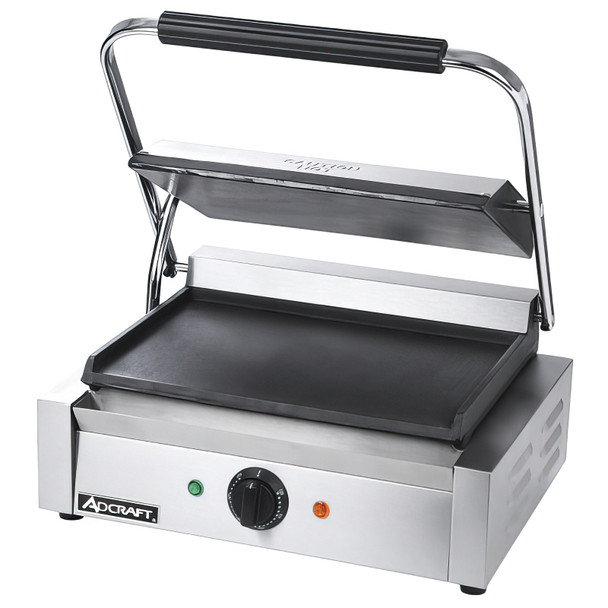 ADCRAFT SG-811E/F Panini Grill, Single, 13-1/4" x 9-14" Smooth Plate