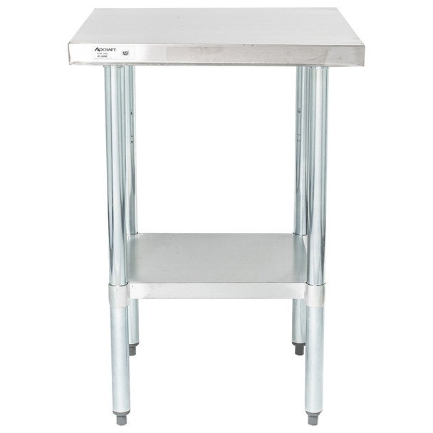 ADCRAFT WT-2424-E Work Table, 24"W x 24"D, Stainless & Galvanized Shelf