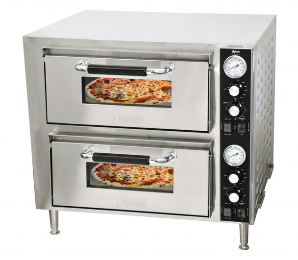 Omcan PE-CN-3200-D Pizza Oven, Deck-Type, Electric, 27-1/6"W, Double Deck