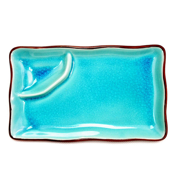 CAC 666-77-BLU Japanese Style Plate, 8"x4", Blue (24/Case)