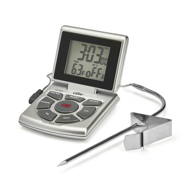 CDN DTTC-S Combo Probe Thermometer, Timer & Clock, Silver