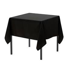 FORTUNE TC-72X72-BK Table Cloth, 72" x 72", Square, Black