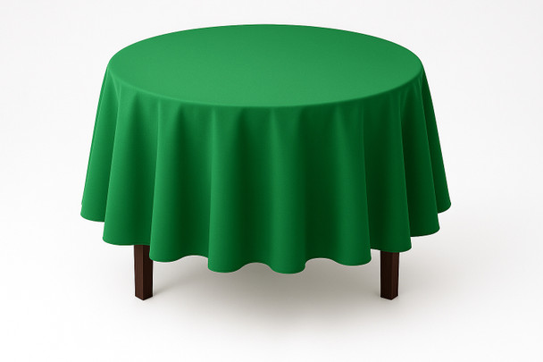 FORTUNE TC-60R-K Table Cloth, 60", Round, Kelly Green