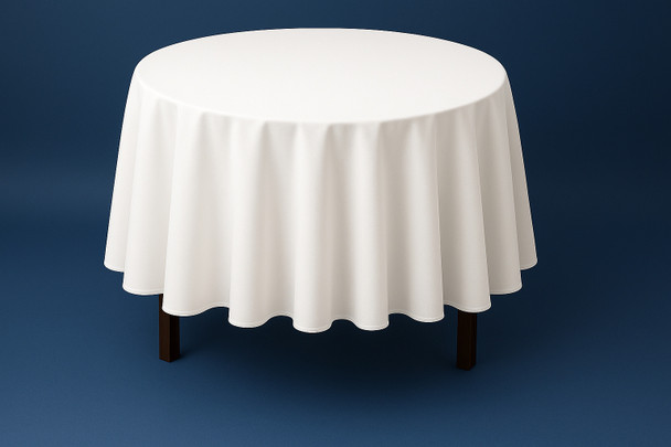 FORTUNE TC-60R-W Table Cloth, 60", Round, White