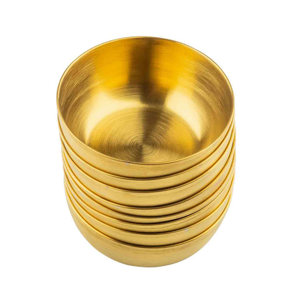 Tablecraft 12820 Serving Bowls, 4 oz., 3-1/4", Gold (8/Pack)