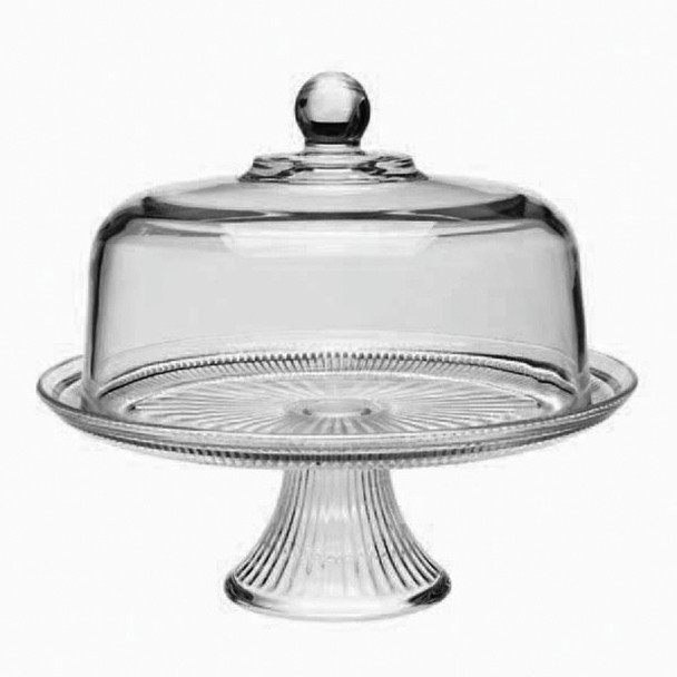 Anchor Hocking 86475L20 Cake Dome Set, 12-1/2" dia, Glass, Clear