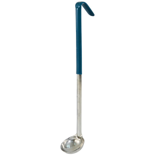 CAC SSLD-05GN Ladle, 0.5 oz., 11-3/8", Green Handle, Stainless Steel
