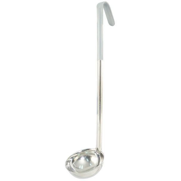 CAC SSLD-40GY Ladle, 4oz., 14-3/4", Gray Handle, Stainless Steel
