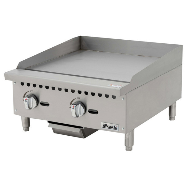 Migali C-G24T Gas Griddle, countertop, natural gas, 24" W, thermostatic control