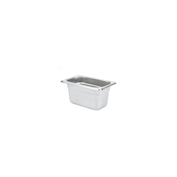 CAC STPN-25-4 Steam Pan, 1/9-size, 4" deep, 25 gauge, Stainless Steel