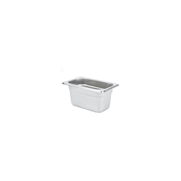 CAC STPN-23-4 Steam Pan, 1/9 Size, 4" deep, 23 Gauge, Stainless Steel