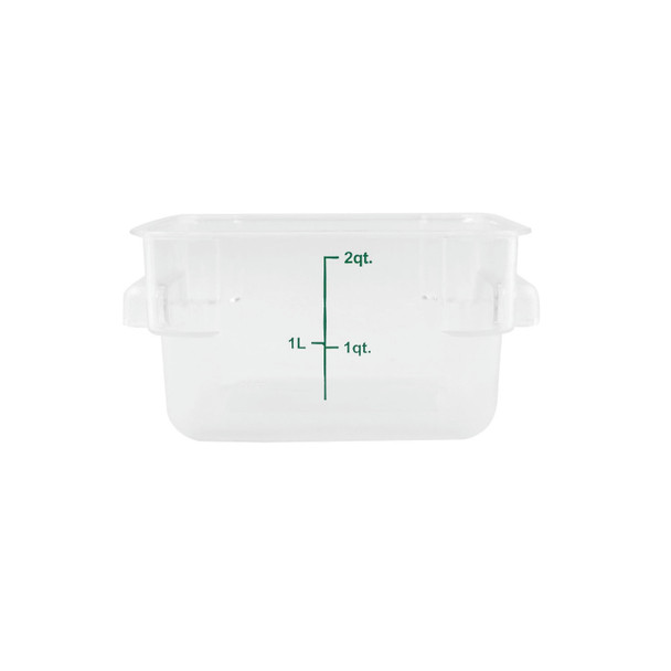 CAC FS1P-SQ2C Food Storage Container, 2 QT, Square, Clear, Polycarbonate