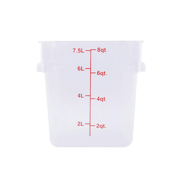 CAC FS1P-SQ8C Food Storage Container, 8 QT, Square, Clear, Polycarbonate