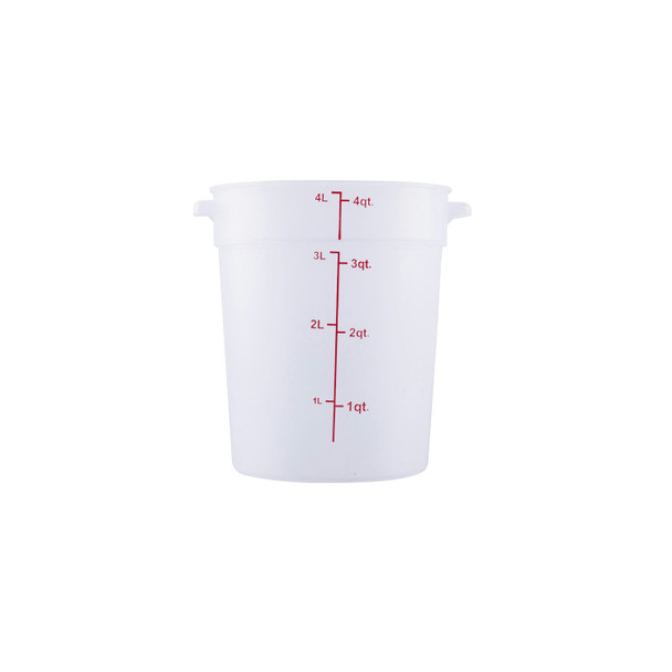 CAC FS2P-4T Food Storage Container, 4 QT, Round, Translucent