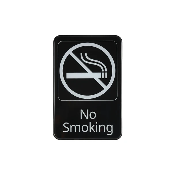 CAC SCE9-NM01 "No Smoking" Sign, 6" x 9", Black & White