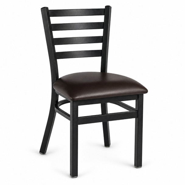 G&A 513-B PS-STOCK Metal Frame Dante Chair, Black Frame, Black Vinyl