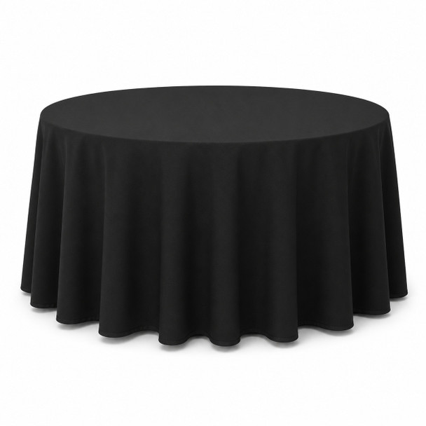 Fortune TC-60R-BK Table Cloth, 60", Round, Black