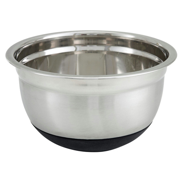 Winco MXRU-300 German Mixing Bowl, 3 qt., 8-1/2", W/ Black Silicone