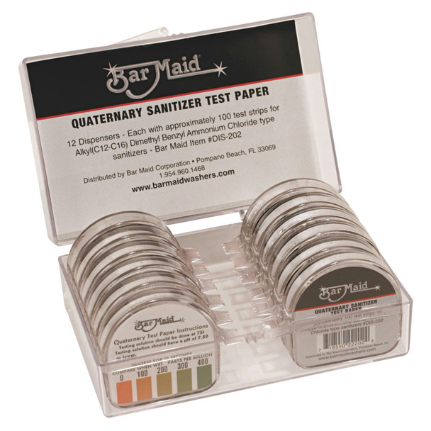 Bar Maid DIS-202 Sanitizer/Quaternary Test Strips Dispenser