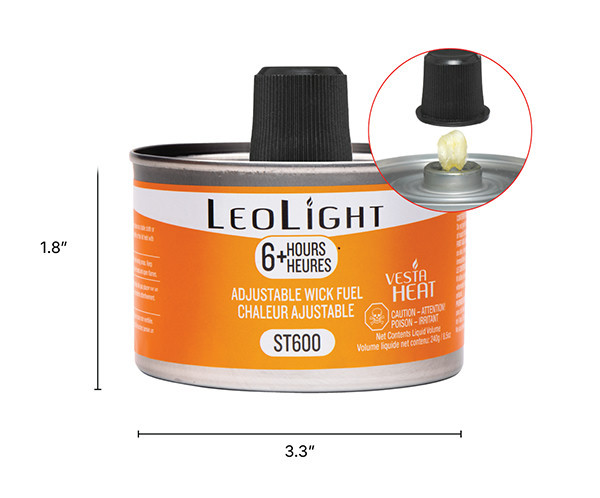 PICO ST600 LeoLight Chafing Fuel, 6 Hours, Orange Stem Top Wick
