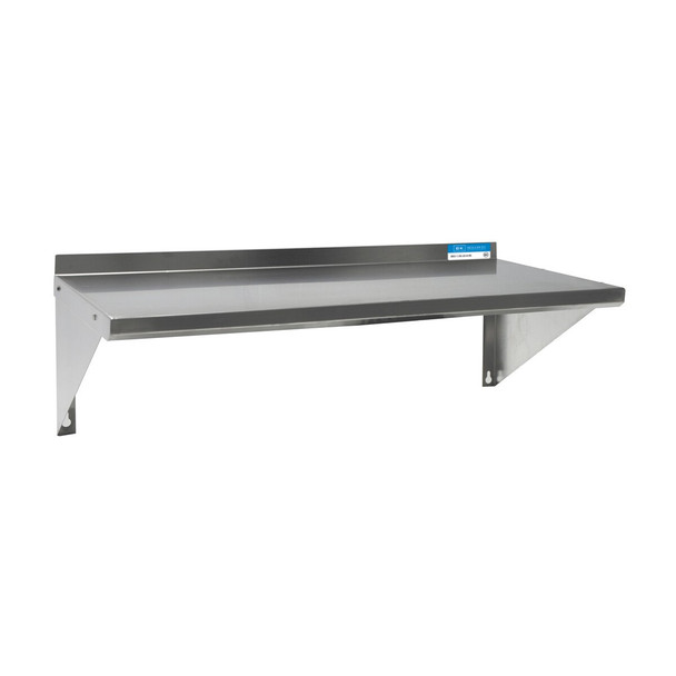 BK BKWSE-1260 Wall-Mounted Shelf, 60"W x 12"D, 18/430 stainless