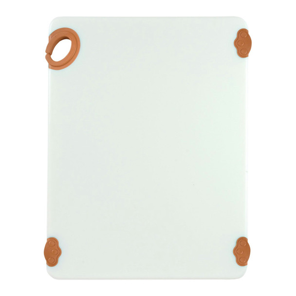 Winco CBN-1520BN Cutting Board, 15"x20"x1/2", White/Brown, Grip Hook