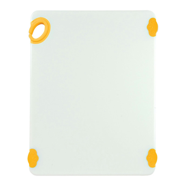 Winco CBN-1520YL Cutting Board, 15"x20"x1/2", White/Yellow, Grip Hook