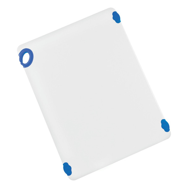 Winco CBN-1824BU Cutting Board, 18"x24"x1/2", White/Blue, Grip Hook