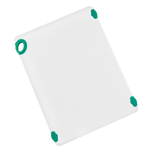 Winco CBN-1824GR Cutting Board, 18"x24"x1/2", White/Green, Grip Hook