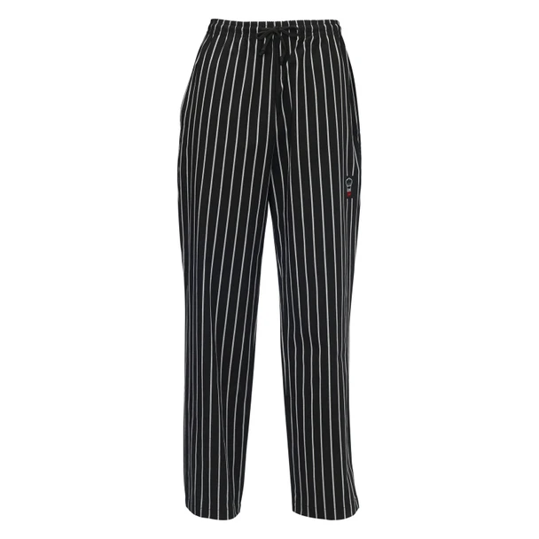 Winco UNF-3CS Universal Chef Pants, Relaxed, Chalk Stripe, Small