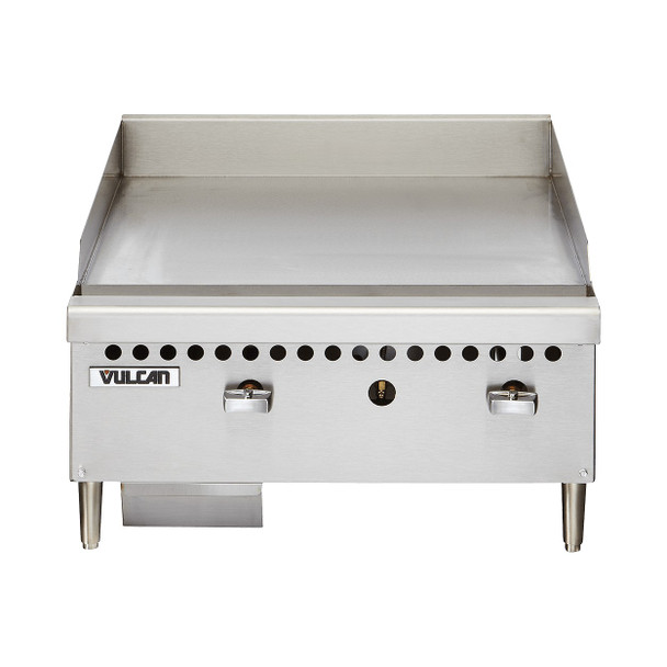 Vulcan VCRG24-M1 24" Restaurant Series Countertop Gas Griddle - Manual Controls, 50,000 BTU