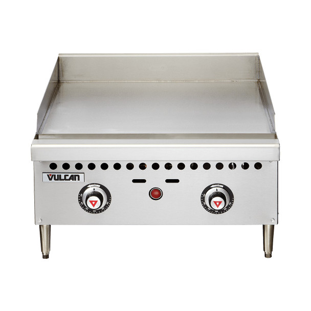 Vulcan VCRG24-T1 24" Restaurant Series Countertop Gas Griddle - Thermostatic Controls, 50,000 BTU