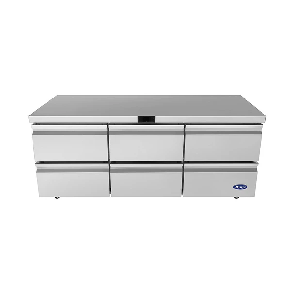 Atosa AUR72D6 72"W Undercounter Refrigerator with 6 Drawers