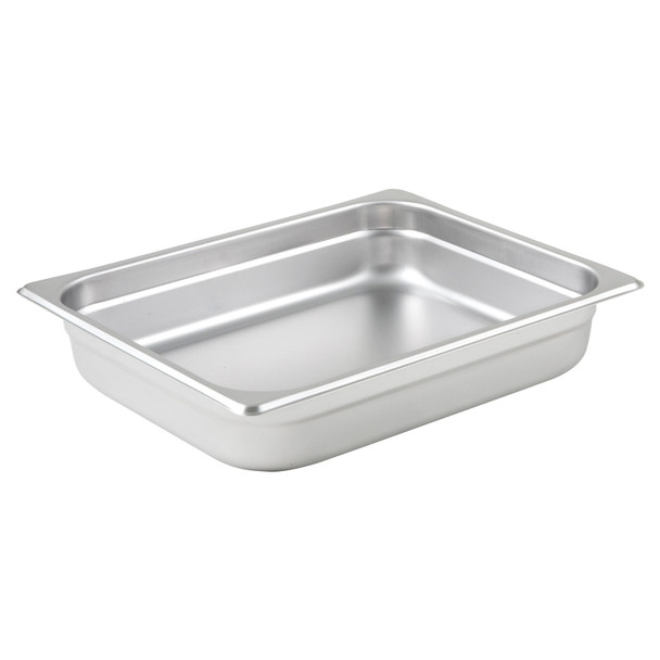 Winco SPJL-202 1/2 Size 2.5" Deep Stainless Steel Steam Pan - 25 Gauge