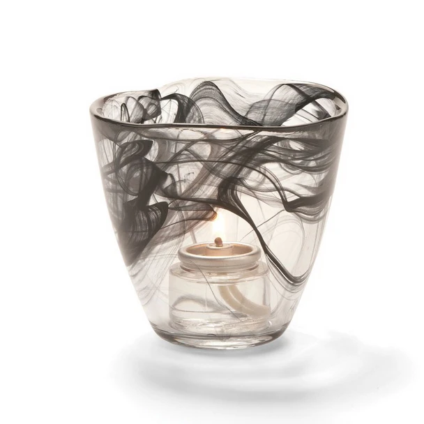 Hollowick 6806BK Wysp Glass Votive, 3-3/4"dia. x 3-1/2"H, Black