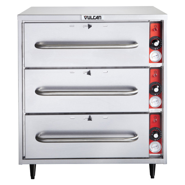 Vulcan VW3S-1M0ZX 1,425 Watt Electric Food Warmer, 3 Drawer, Free Standing