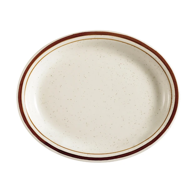 CAC AZ-12 Arizona Oval Ceramic Platter, 9-1/2" x 7-1/4", American White (2 Dz/Case)