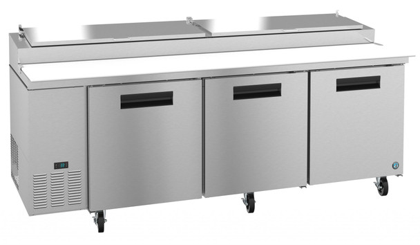 Hoshizaki PR93A Refrigerator, Three Section Pizza Prep Table, Stainless Doors